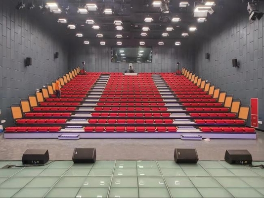 Fabric Seat Telescopic Bleacher on Steel Platform for Events Gatherings
